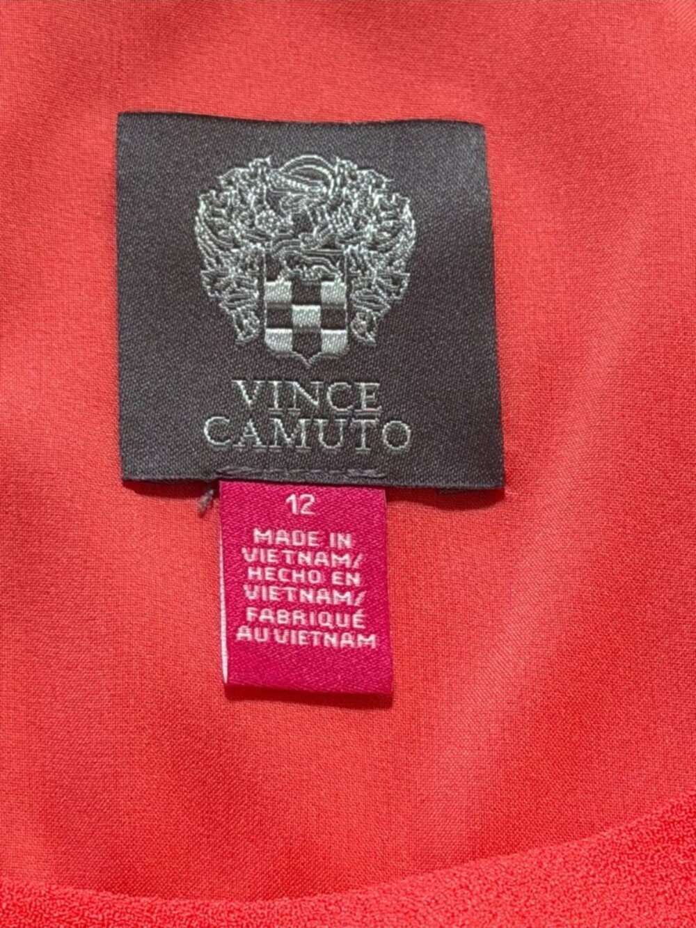 Vince Camuto Coral Eyelet Sleeve Crepe Shift Dress Size 12 NWT - Picture 2 of 9